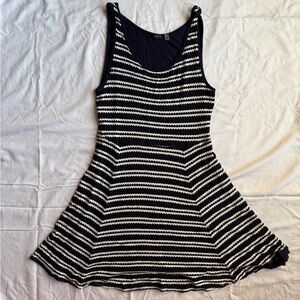 Striped Navy and White Sleeveless Dress